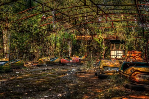Dilapidated bumper car