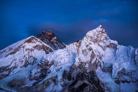 View from Kala Patthar in the evening light on Mount Everest