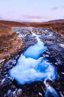 Bruarfoss waterfall in winter