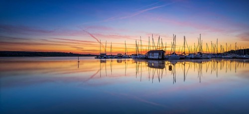 Sailing boats at sunrise