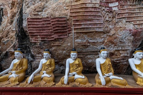 Cave filled with buddhas