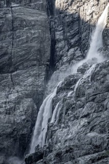 Waterfall on steep cliff
