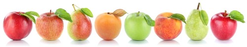 Apple fruit pear peach pears apples fruit fresh in a row