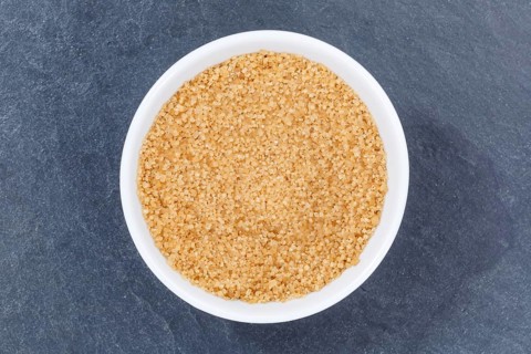 Brown sugar cane sugar from top slate slate board