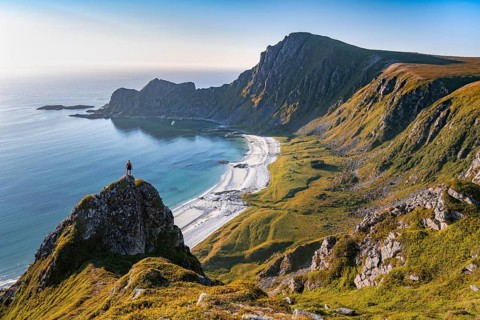 Hiker on rocks