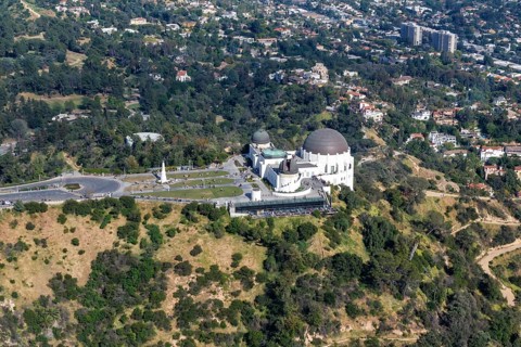 Griffith Observatory California building observatory aerial photo aerial in Los Angeles