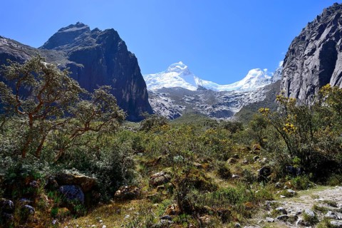 The snow-capped peaks of Nevado Huandoy