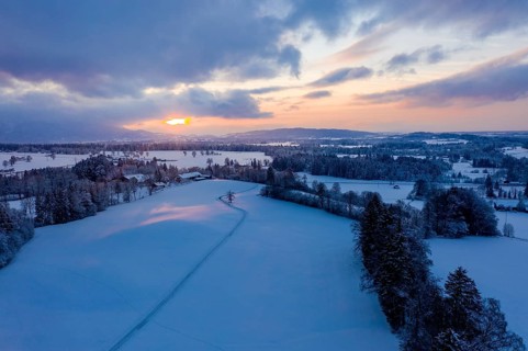 Sunset in winter