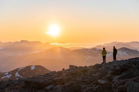 Hikers enjoying the evening mood