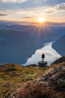 Hiker enjoying view