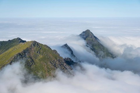 Mountain landscape in clouds