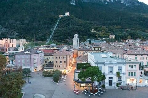 View of the center of Riva del Garda from the castle Rocca di Riva