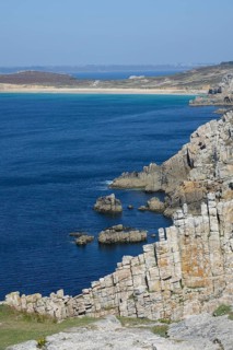 View from Monument Aux Bretons at Point Pen Hir to Pointe de Toulinguet near Camaret-sur-Mer on the peninsula Crozon