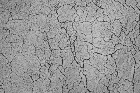 Cracked tar pavement