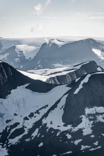 Glacier and mountains in Jostedalsbreen National Park