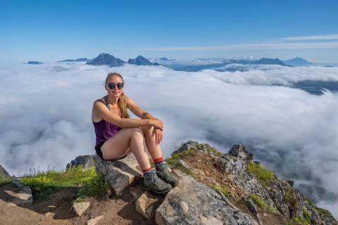 Hiker taking a break