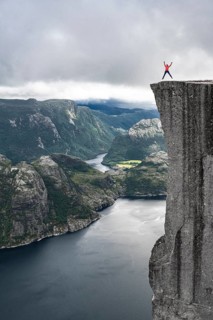 Person jumps into the air