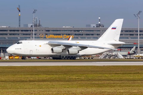 An Antonov An-124-100 of Volga-Dnepr Airlines with registration RA-82042 at Munich Airport