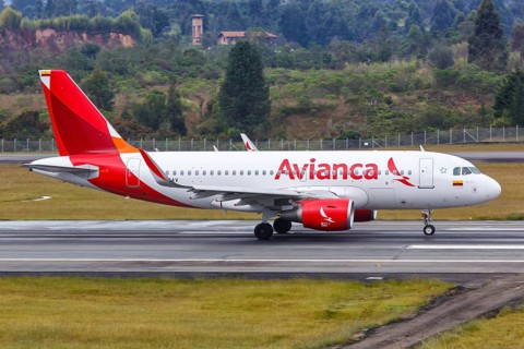 An Avianca Airbus A319 aircraft with registration N753AV at Medellin Rionegro Airport