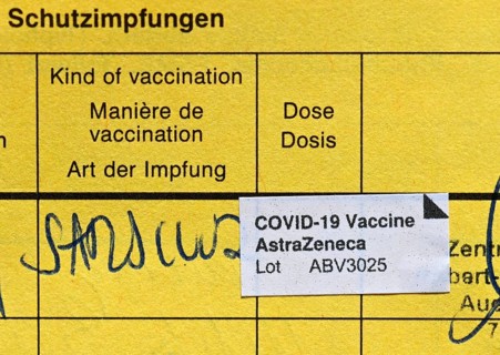 Vaccination certificate after vaccination with AstraZeneca against Covid-19