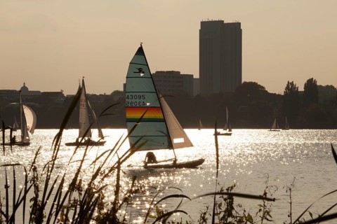 Sailboats on the Alster