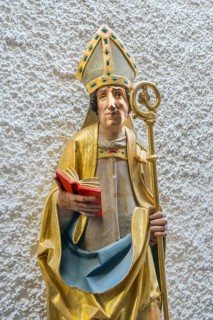 Figure of a saint with crosier and book