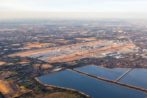 Aerial view of London Heathrow Airport
