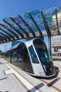 Tram Luxtram tramway tramway local transport stop Luxexpo