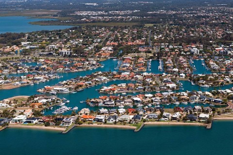 Aerial view of Raby Bay