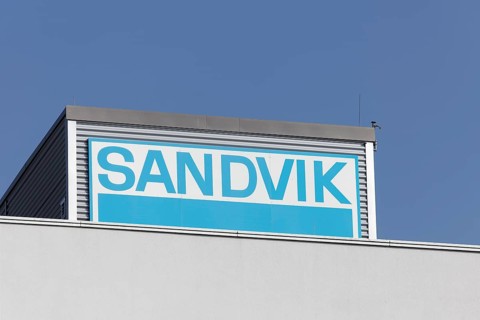 Logo Sandvik Tooling at the German headquarters in Duesseldorf