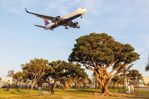 A Boeing 767-300ER of Delta Air Lines with the registration N171DN at Los Angeles Airport