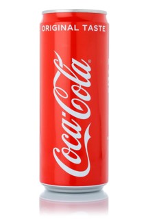 Coca Cola Coca-Cola lemonade soft drink beverage in beverage can cutout on white background