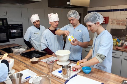 Baking in practical lessons in home economics