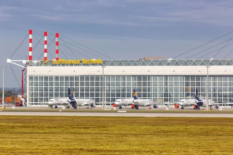 Parked Lufthansa Aircraft Coronavirus Corona Virus COVID-19 at Munich Airport