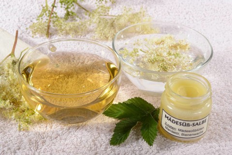 Cup meadowsweet tea