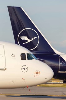 Airbus A319 aircraft of Lufthansa with registration D-AILK at Frankfurt Airport