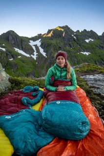 Young woman in sleeping bag