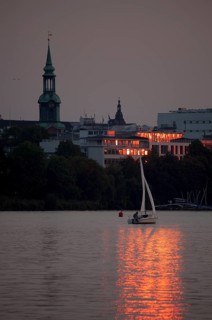 Lake Alster by night