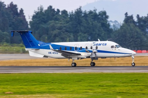 A Searca Beech1900D aircraft with registration HK-4512 at Bogota Airport