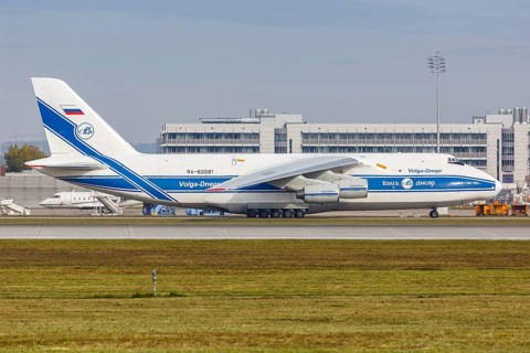 An Antonov An-124-100 of Volga-Dnepr Airlines with registration RA-82081 at Munich Airport