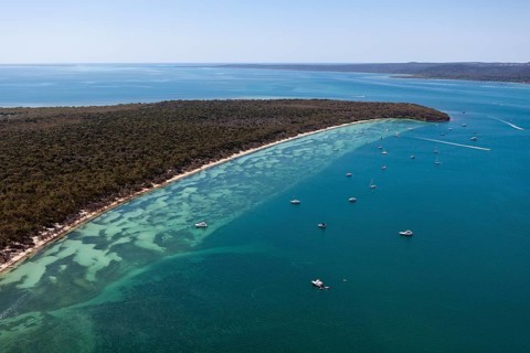 Aerial view of Peel Island