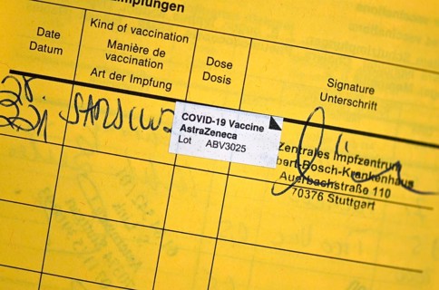 Vaccination certificate after vaccination with AstraZeneca against Covid-19