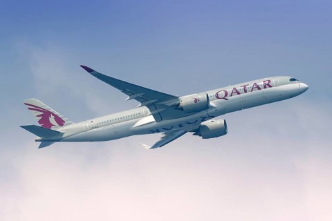 An Airbus A350-900 aircraft of Qatar Airways with registration number A7-ALD at Male Airport
