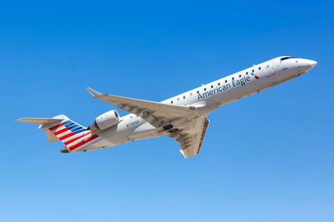 A Bombardier CRJ-700 aircraft of American Eagle SkyWest Airlines with registration N708SK at Phoenix Airport