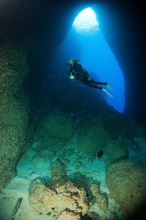 Diver in Bat Caves