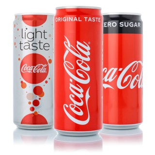 Coca Cola Coca-Cola products lemonade soft drink beverage in beverage can cutout on white background
