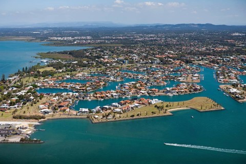 Aerial view of Raby Bay