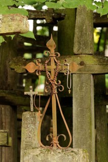 Decorated wrought iron cross