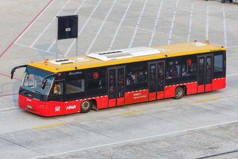 Hainan Airlines airport bus Aeroabus-6300 at Beijing airport