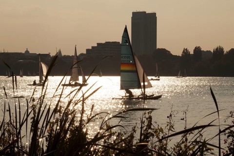 Sailboats on the Alster